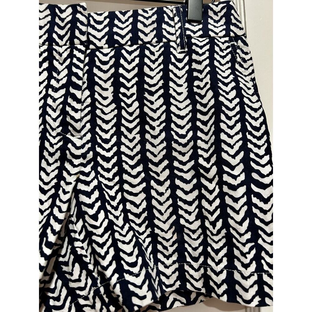 Kenar Shorts Women Size 2 Blue Geometric Pattern Chino Casual Flat Front - Picture 4 of 5